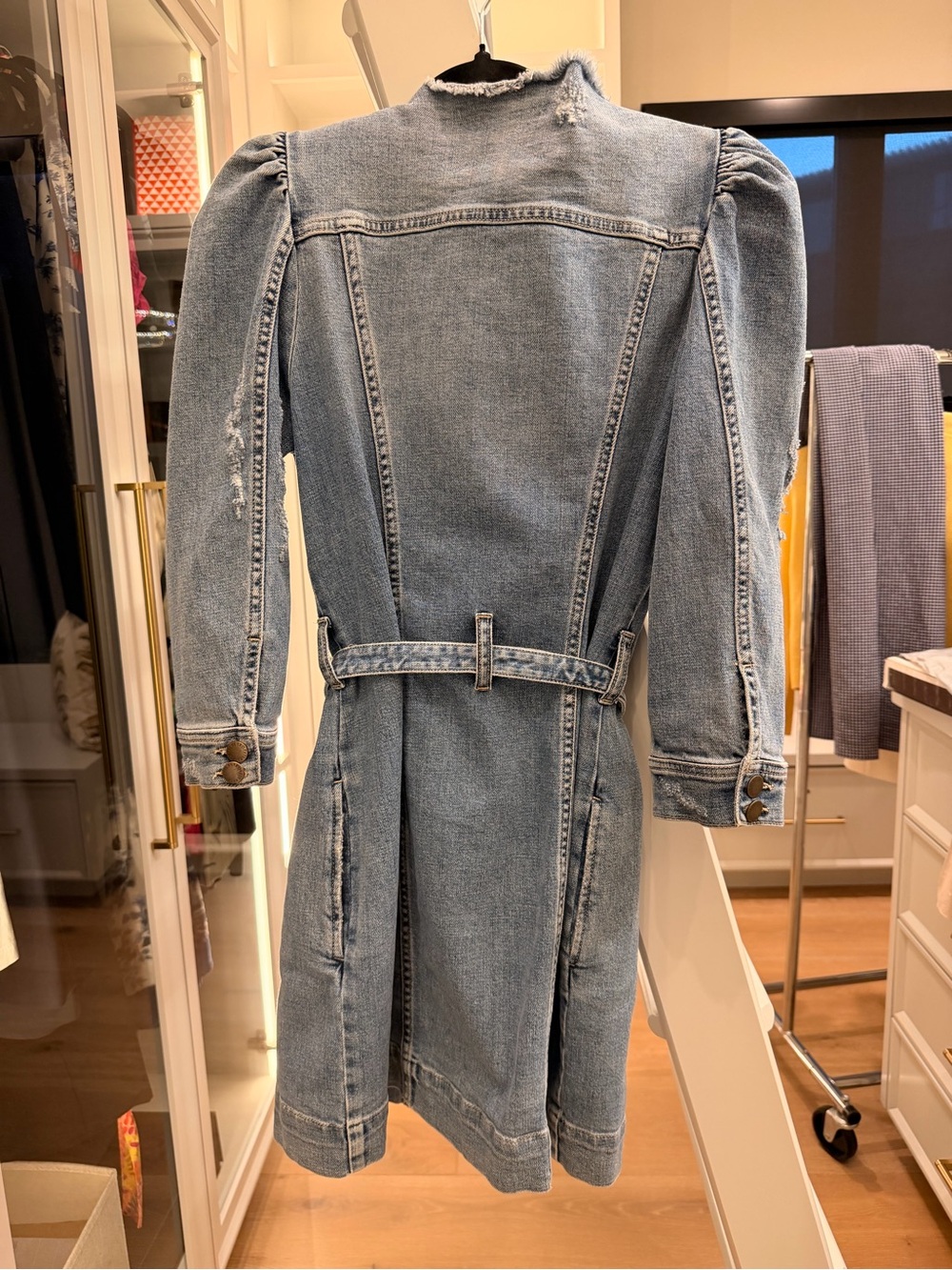 Retrofete Light Blue Denim Button-Front Mini Dress - Picture 5 of 6